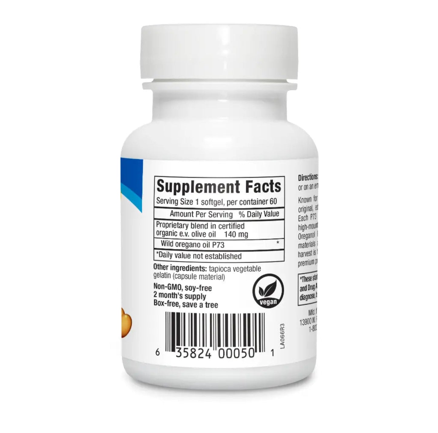 Supplement bottle with label showing 'Supplement Facts' on a white background