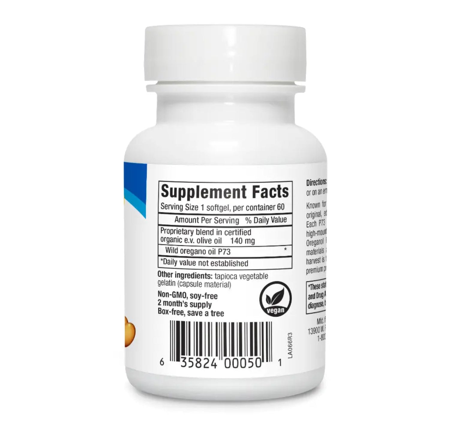 Supplement bottle with label showing 'Supplement Facts' on a white background