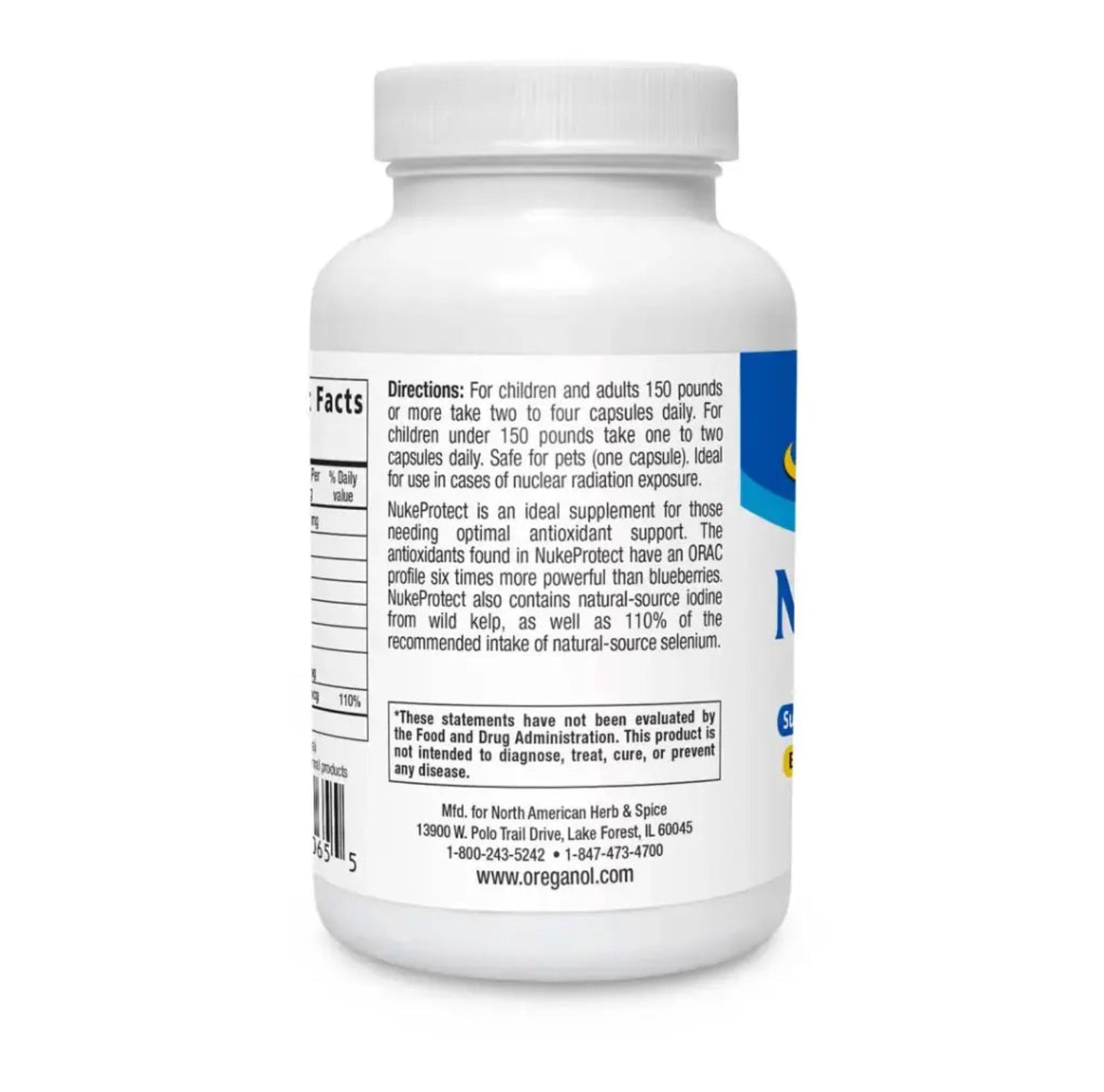 Supplement bottle with label on a white background
