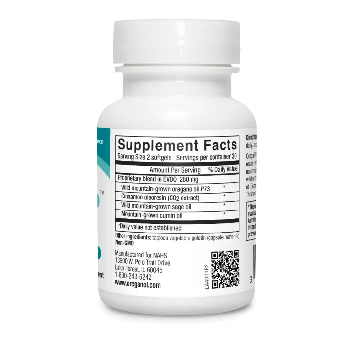 Supplement bottle with label on a white background