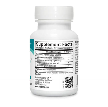Supplement bottle with label on a white background