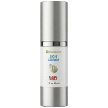 Nano Soma cream in a silver pump bottle, labeled with "Skin Cream" and "Nano Soma," 1 fl oz (30 mL).