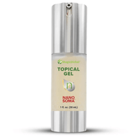 Nano Soma Gel - Nutritional Nutraceutical topical gel in a sleek silver pump bottle, containing 1 oz (30 mL).