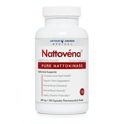 Nattovena supplement bottle showcasing the best nattokinase for circulation and cardiovascular system support.