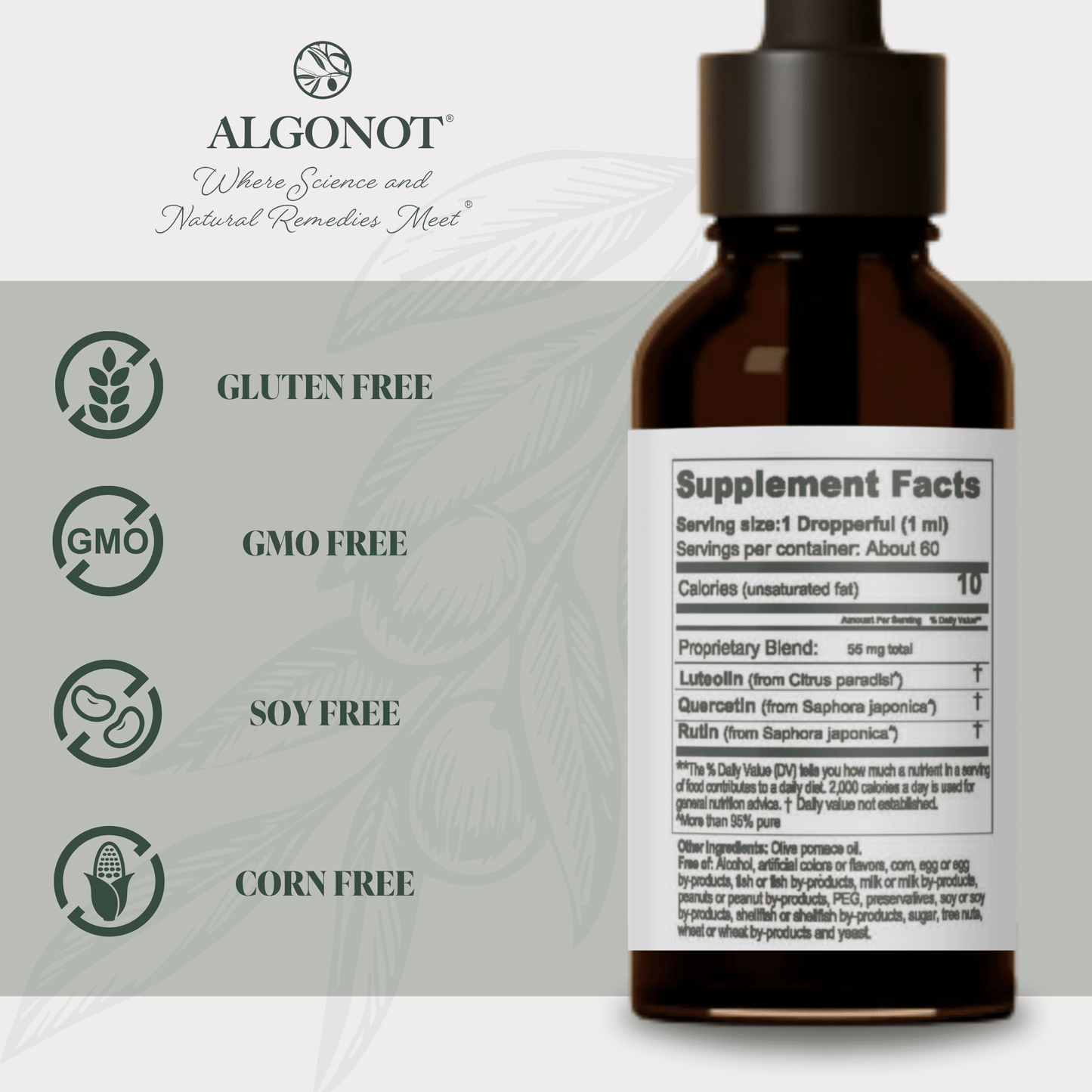 NeuroProtek-LP Luteolin Quercetin Rutin Supplement gluten free GMO free soy free corn free