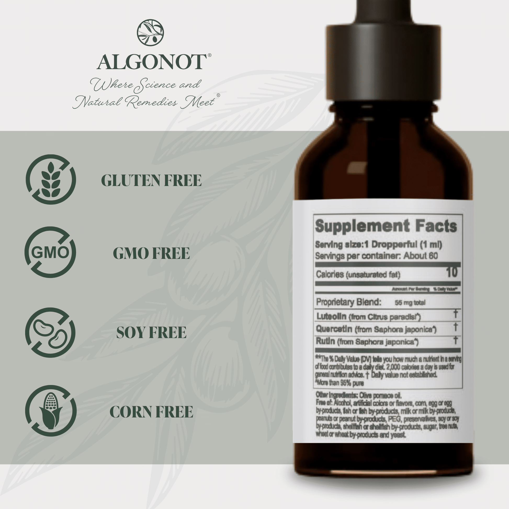 NeuroProtek-LP Luteolin Quercetin Rutin Supplement gluten free GMO free soy free corn free