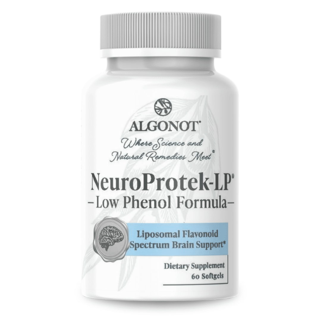 NeuroProtek-LP Luteolin Quercetin Rutin Supplement in a softgel bottle by Algonot, 60 softgels