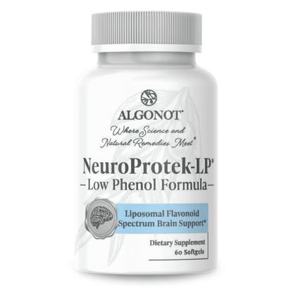 NeuroProtek-LP Luteolin Quercetin Rutin Supplement in a softgel bottle by Algonot, 60 softgels