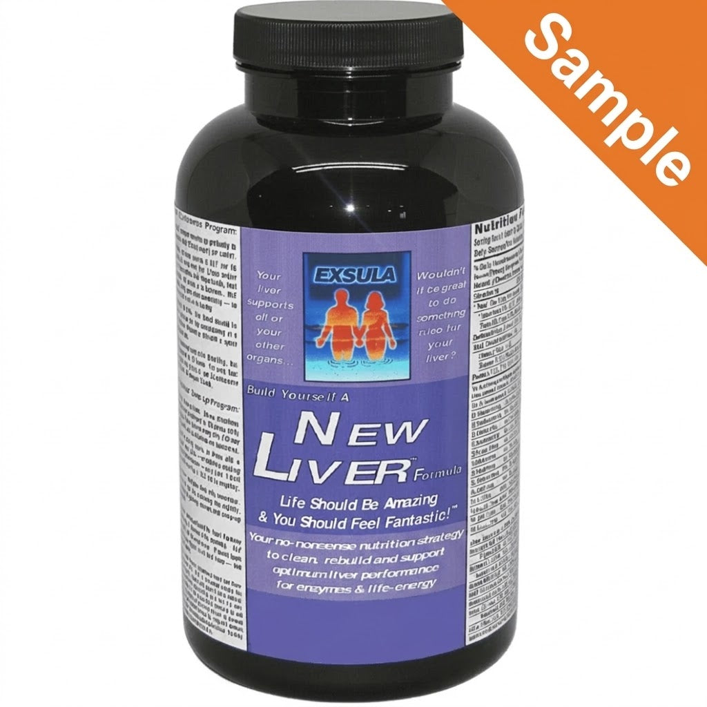 New Liver - Hepatic Cellular Repair supplement bottle with label and nutrition facts for liver support.