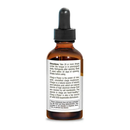 brown glass dropper bottle showing Dirctions on a white background