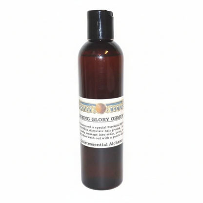 Brown bottle of Crowning Glory ORMUS with white label on a white background