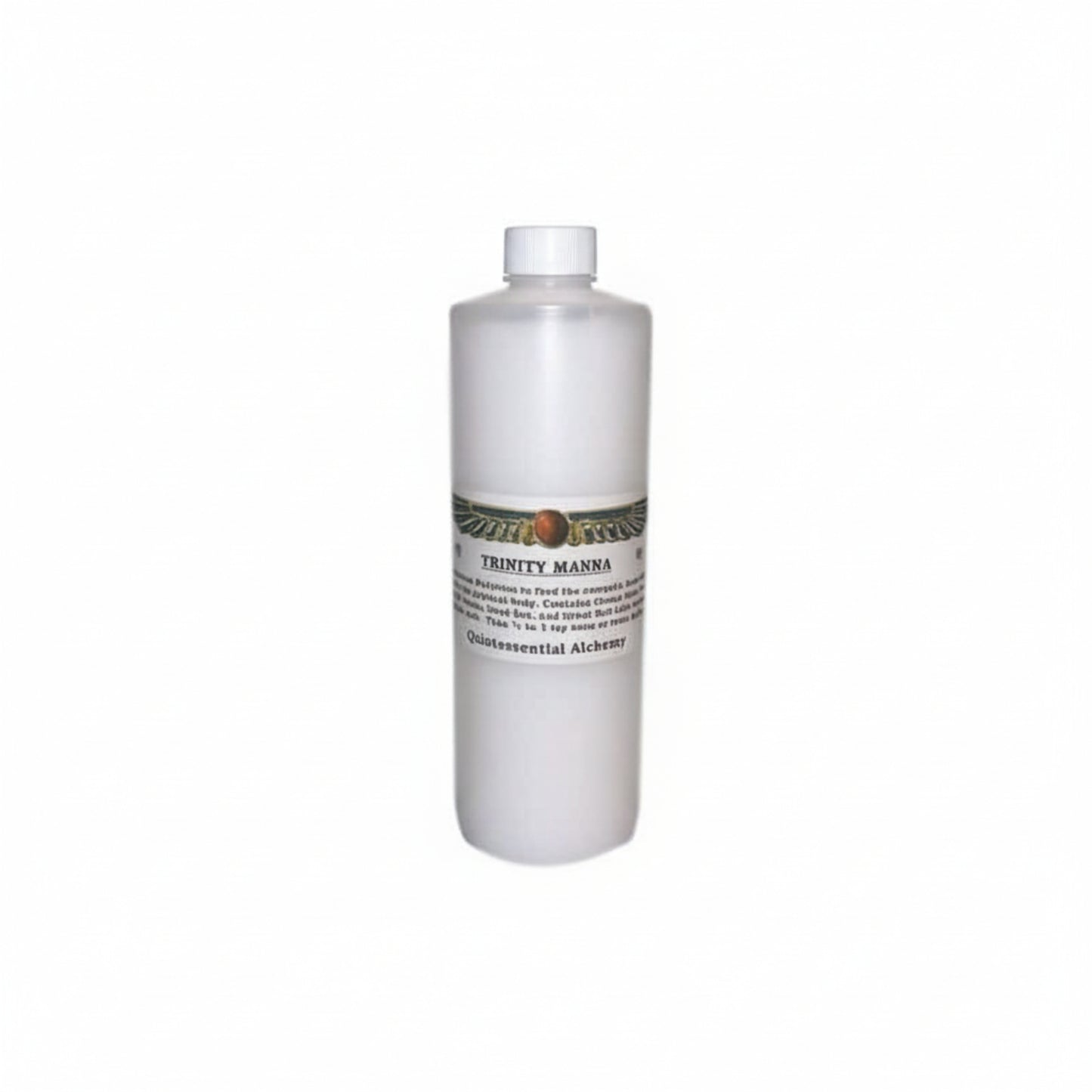 Bottle of Trinity Manna on a white background