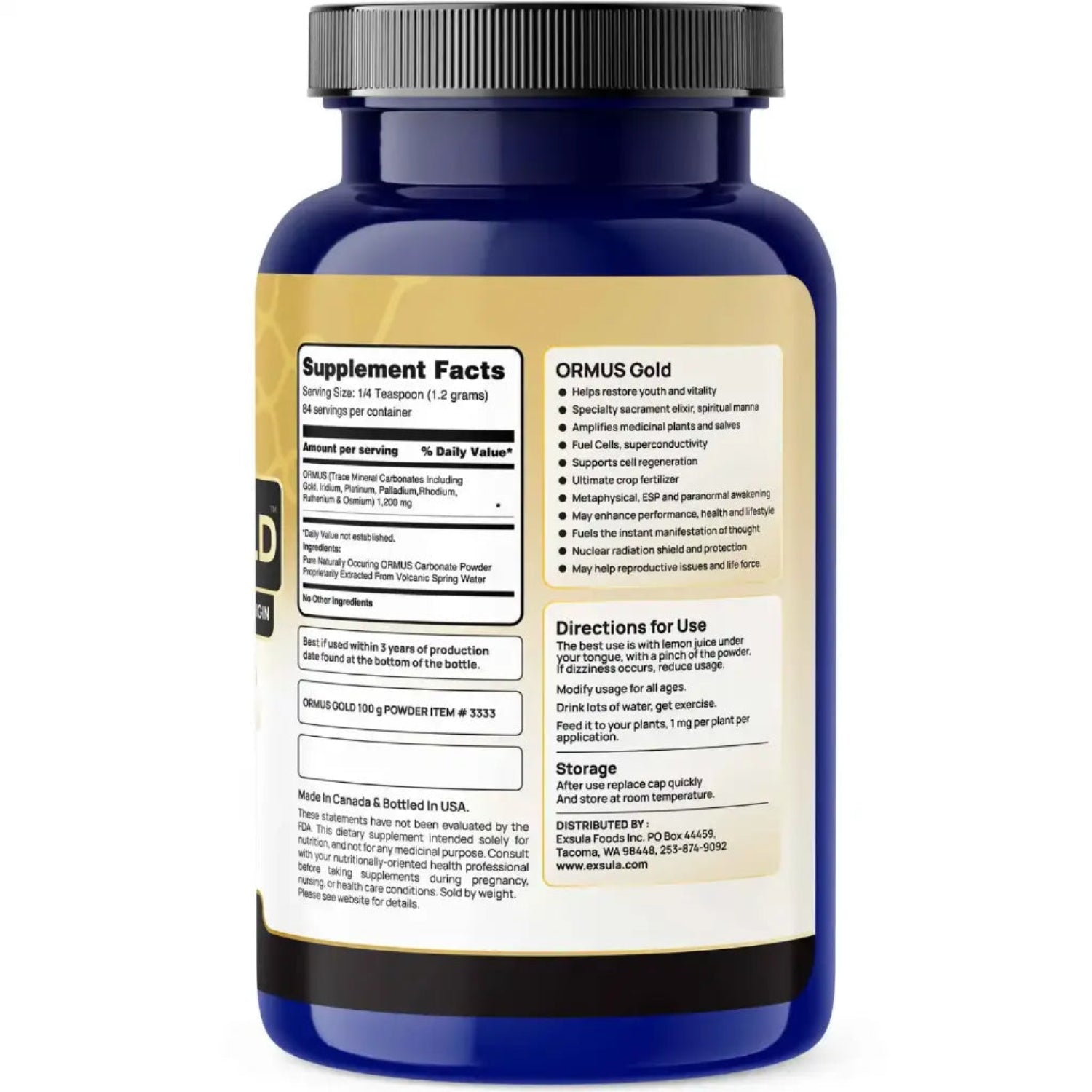 Supplement bottle with label on a white background