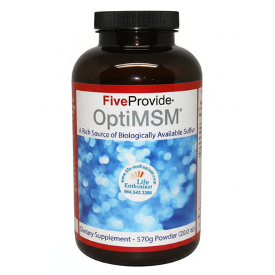 Opti-MSM FiveProvide for Joint Health and Detoxification supplement.