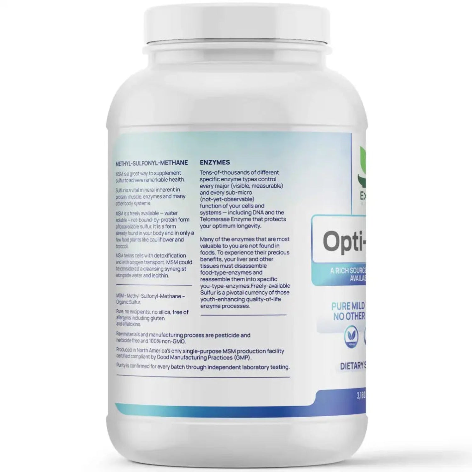 Supplement bottle with label on a white background