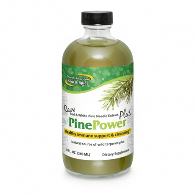 Raw Pine Oil with Oreganol P73 - PinePower Plus bottle for immune support and cleansing.