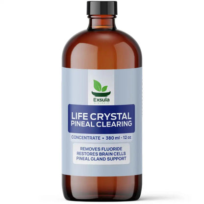 Bottle of Exsula Life Crystal Pineal Clearing on a white background