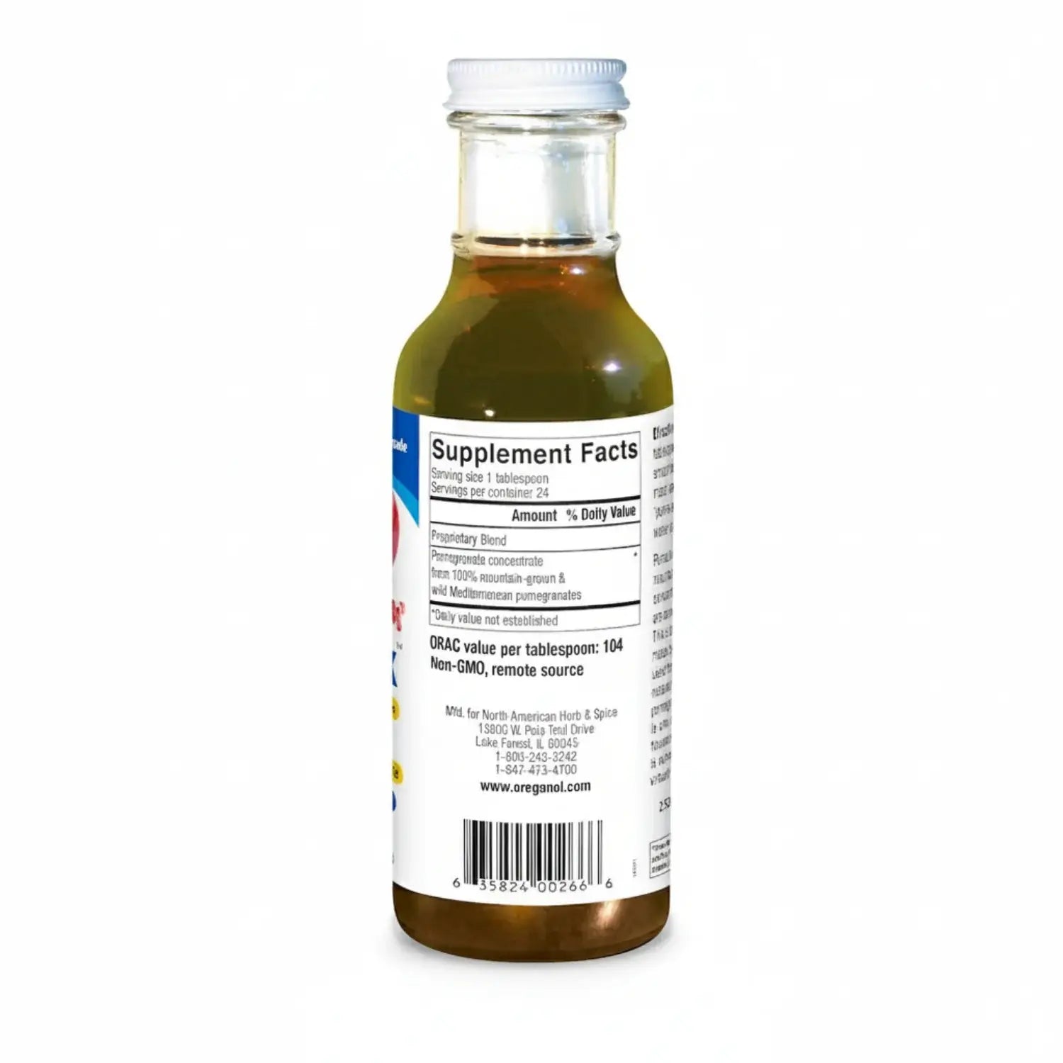 Wild Mediterranean Pomegranate Concentrate in a bottle with supplement facts label.