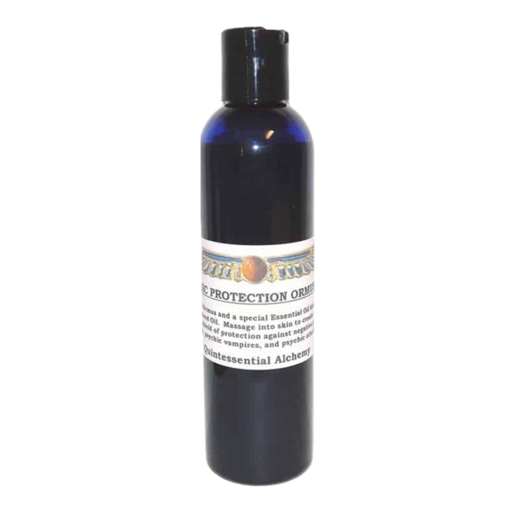 Psychic Protection Ormus Oil 240ml bottle with a label on a white background