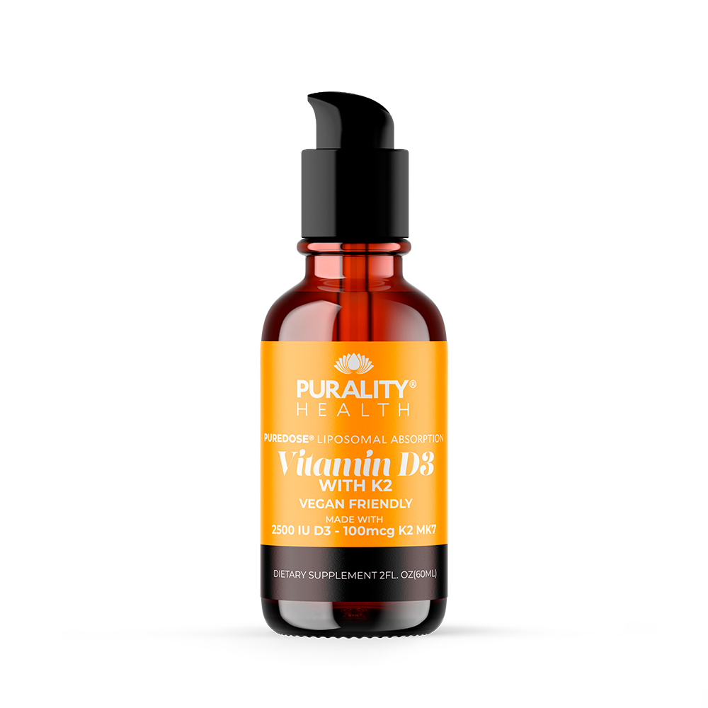 Purity Health Vitamin D3 with K2 bottle on a white background