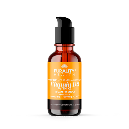 Purity Health Vitamin D3 with K2 bottle on a white background