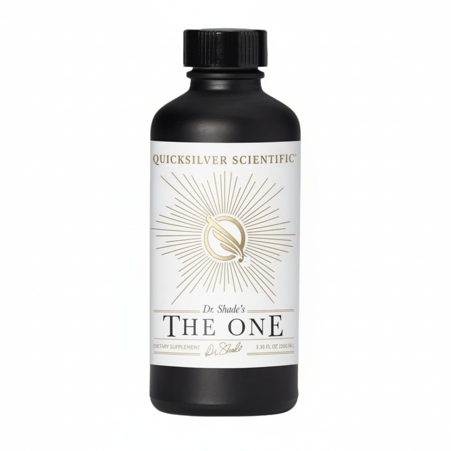 Bottle of Quicksilver Scientific's 'The One' supplement on a white background