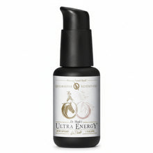 Bottle of Dr. Shule's Ultra Energy with a white label on a white background