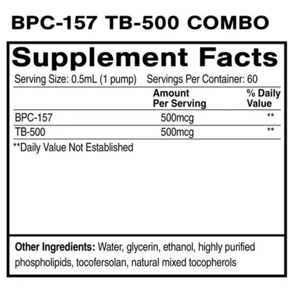 BPC-157 TB-500 Combo Supplement Facts and Other Ingredients