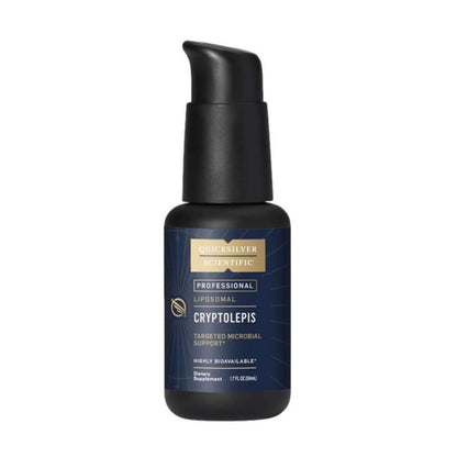 Nanoemulsified Cryptolepis professional liposomal formula for targeted microbial support in a 1.7 oz bottle.