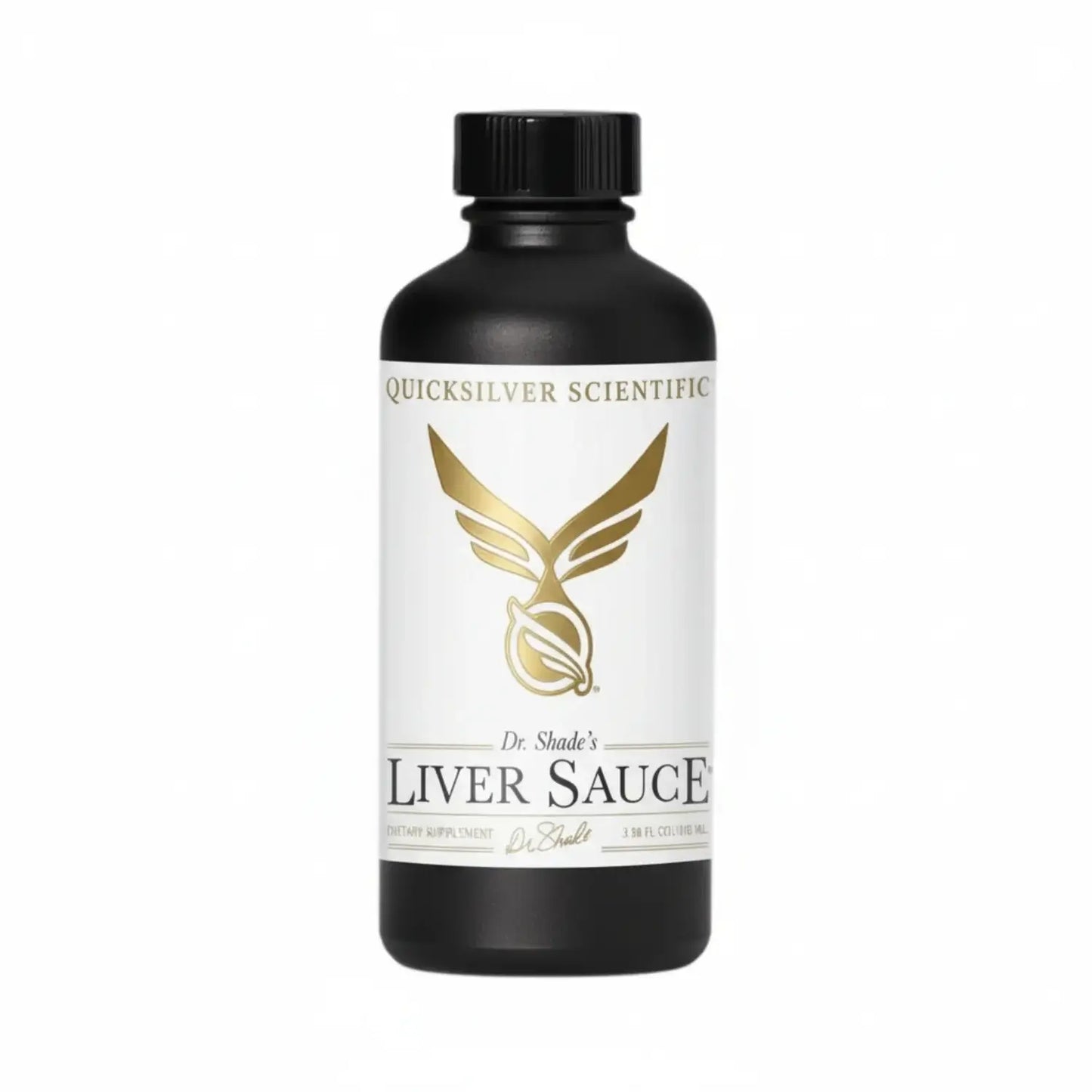 Quicksilver Scientific Liver Sauce bioavailable liver detox supplement bottle with a sleek design