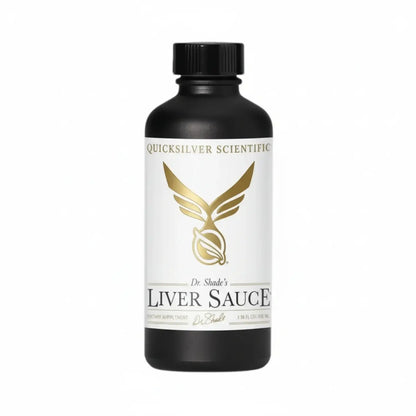 Quicksilver Scientific Liver Sauce bioavailable liver detox supplement bottle with a sleek design