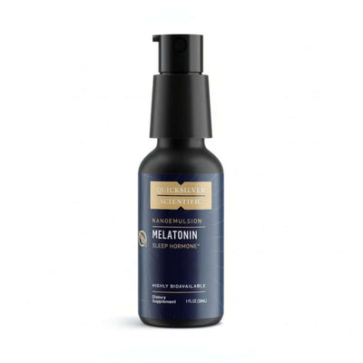Quicksilver Scientific Nanoemulsified Melatonin Liquid bottle for promoting restorative sleep.