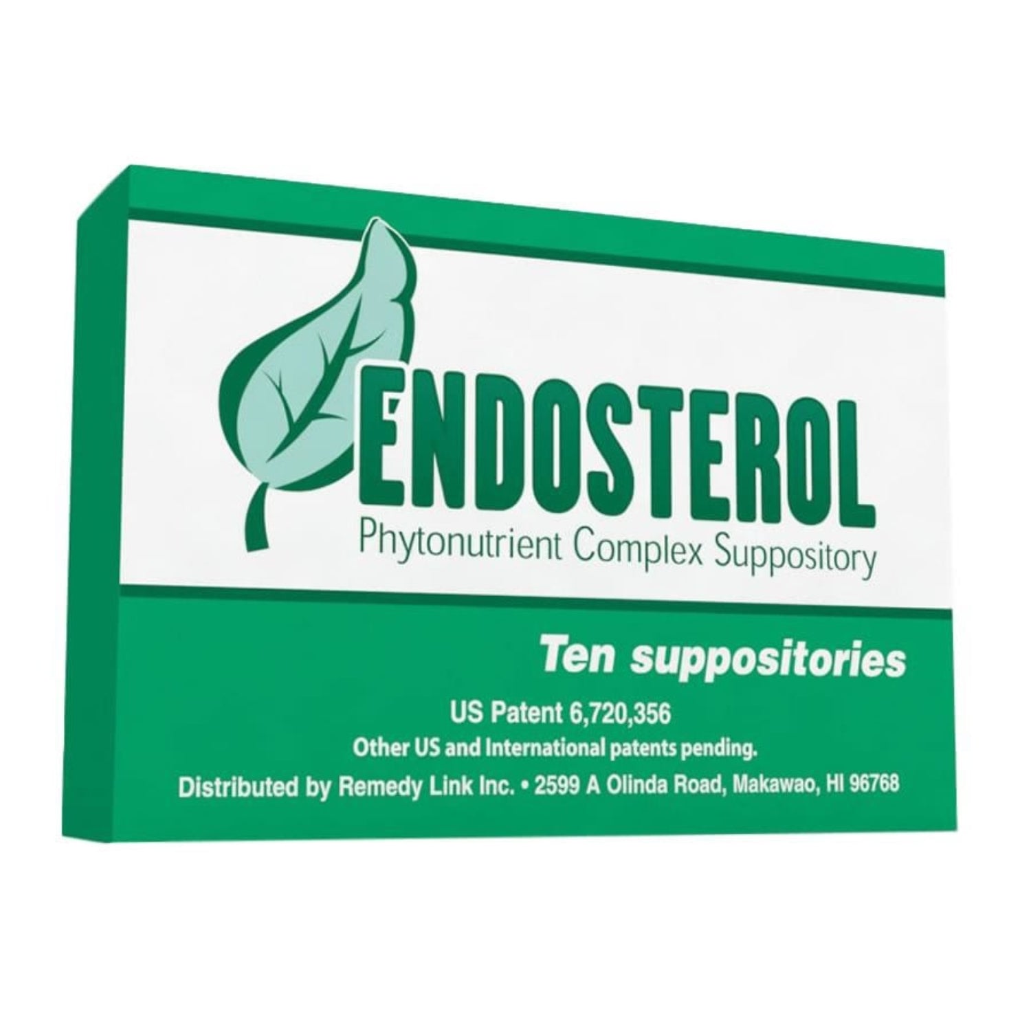 Box of Endosterol Phytonutrient Complex Suppository with green and white design