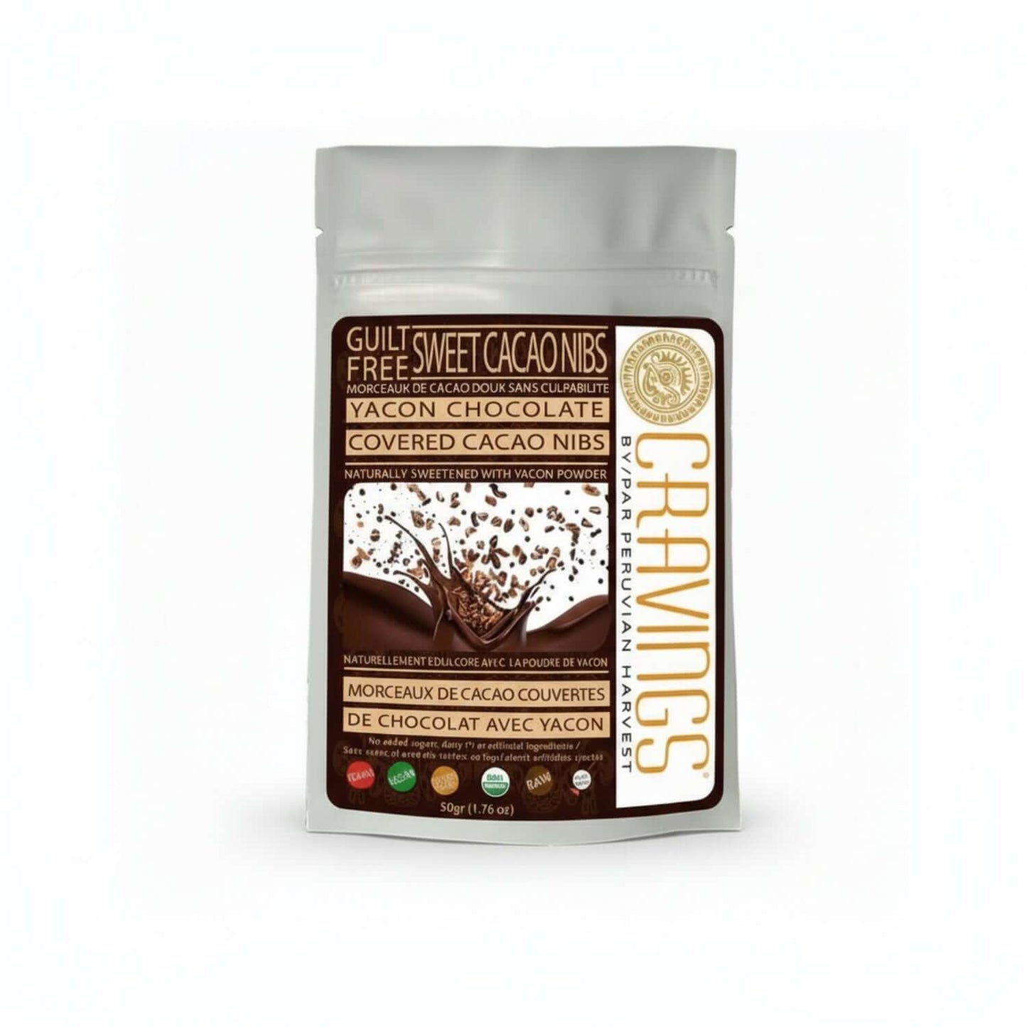 Raw Criollo Cacao for Mood and Antioxidant Support bag.