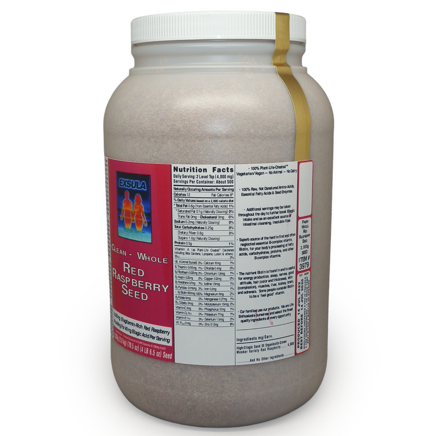 Supplement container with label on a white background