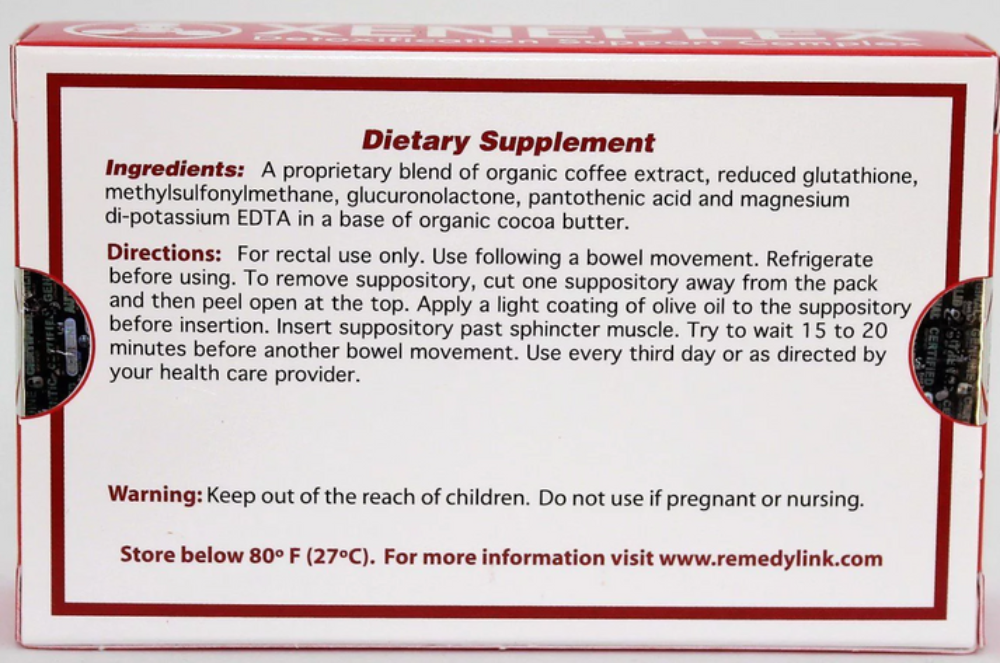 Dietary supplement box with red border and white background displaying text.