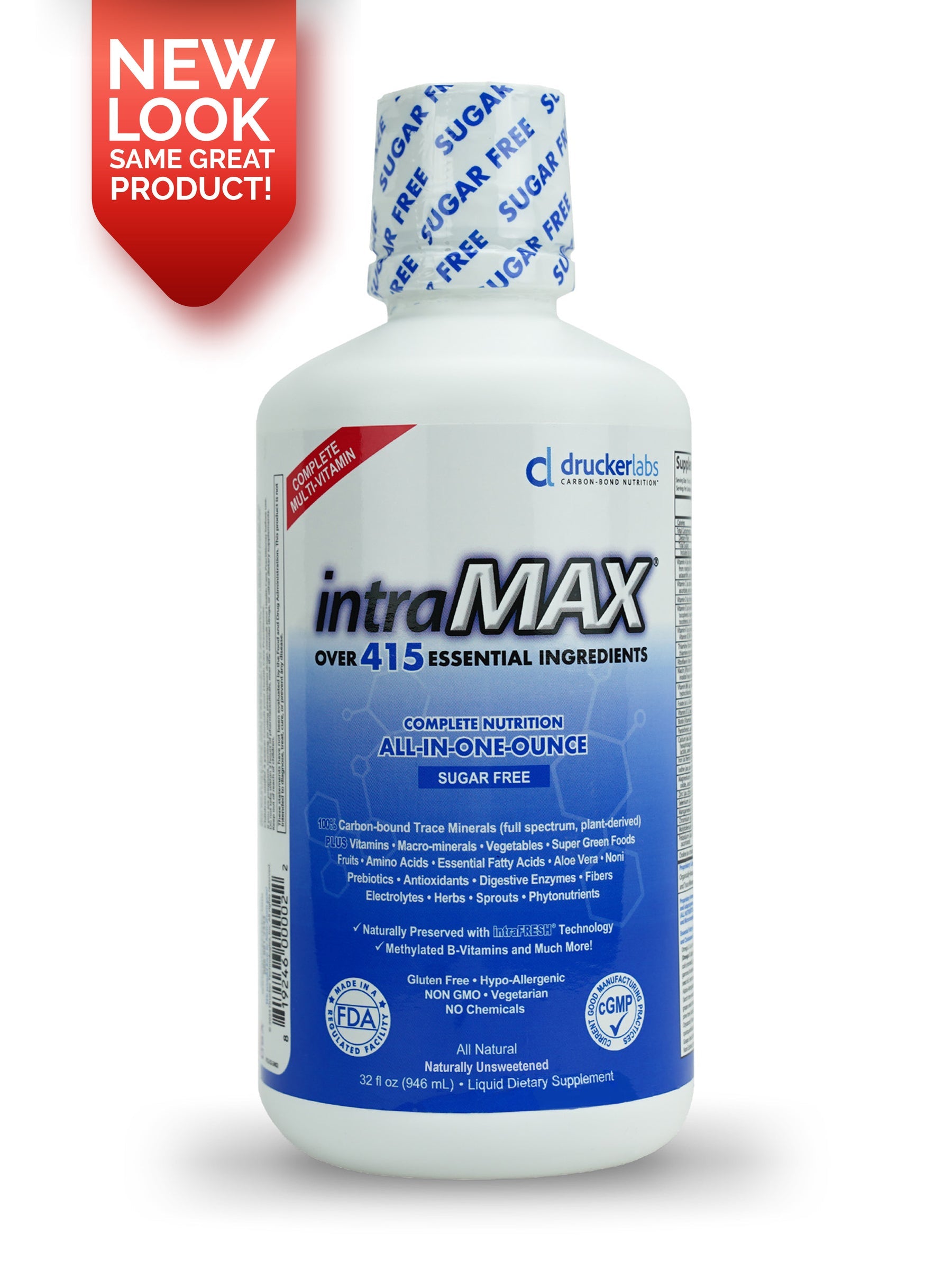 intraMAX Complete Multivitamin and Trace Mineral Formula in a 32 oz bottle with new look label