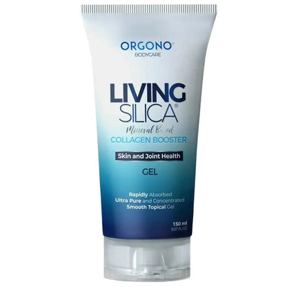 Organo Living Silica Collagen Booster Gel tube on a white background