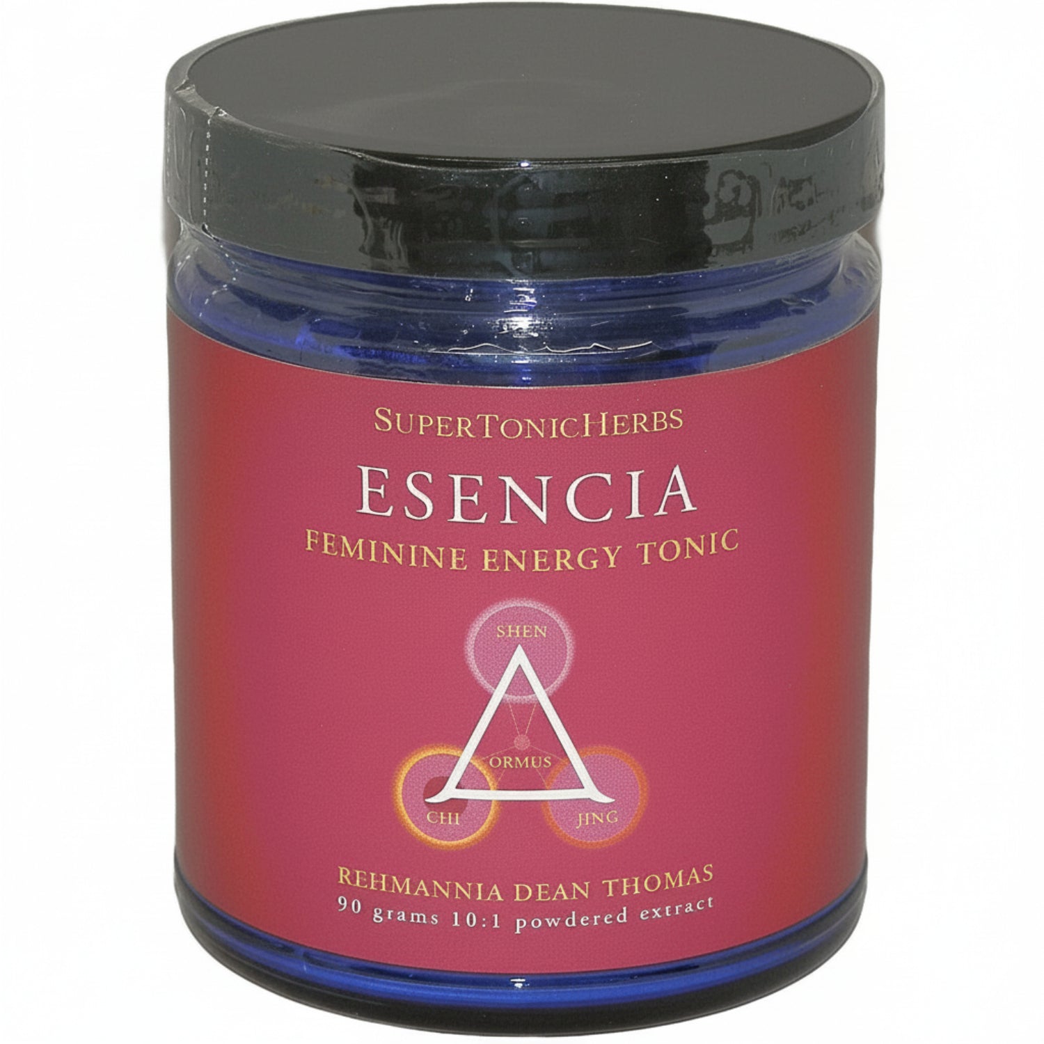 Jar of SuperTonicHerbs Eslencia Feminine Energy Tonic on a white background