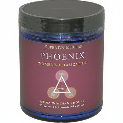 Jar of SuperTonicHerbs Phoenix Women's Vitalization on a white background