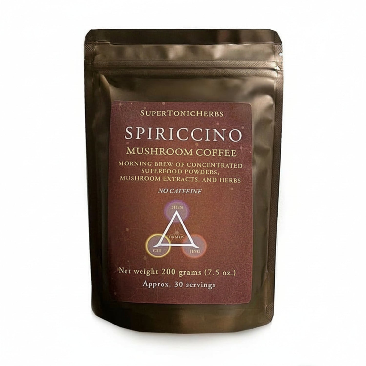Spiriccino mushroom coffee package on a white background
