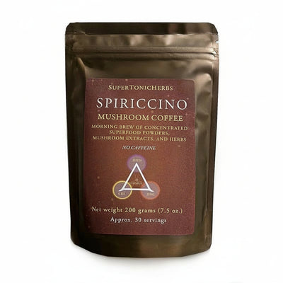 Spiriccino mushroom coffee package on a white background