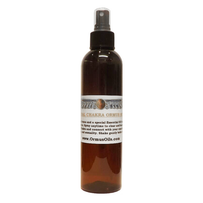 Sacral Chakra Ormus Mist 240ml spray bottle with a label on a white background