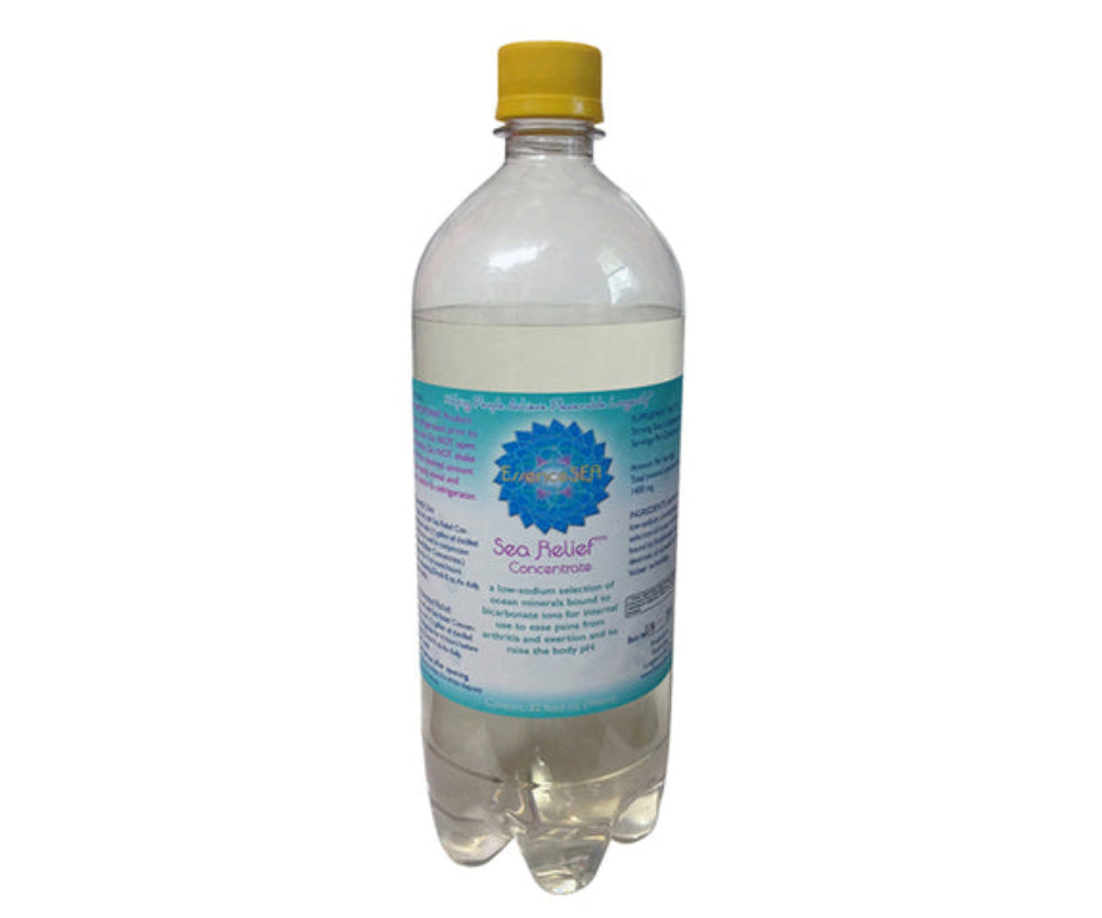 Clear bottle with a yellow cap and blue label on a white background