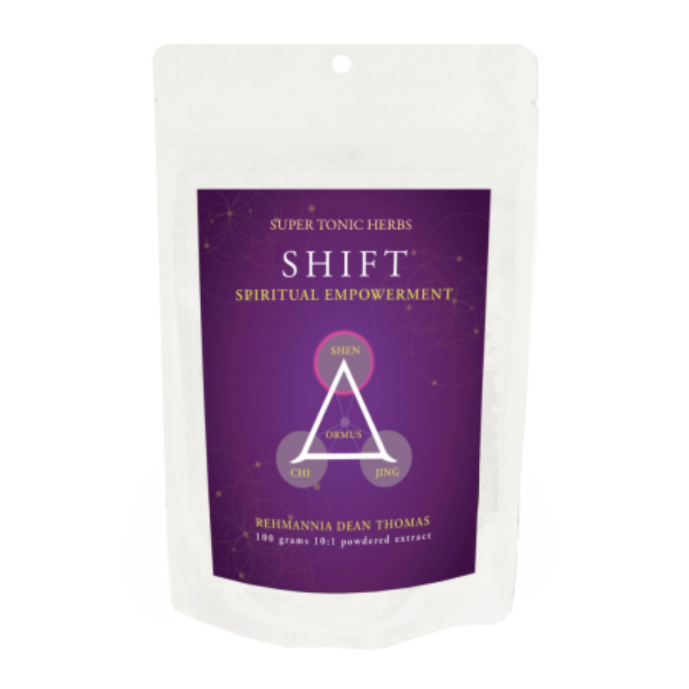 Super Tonic Herbs Shift packaging with purple label on a white background