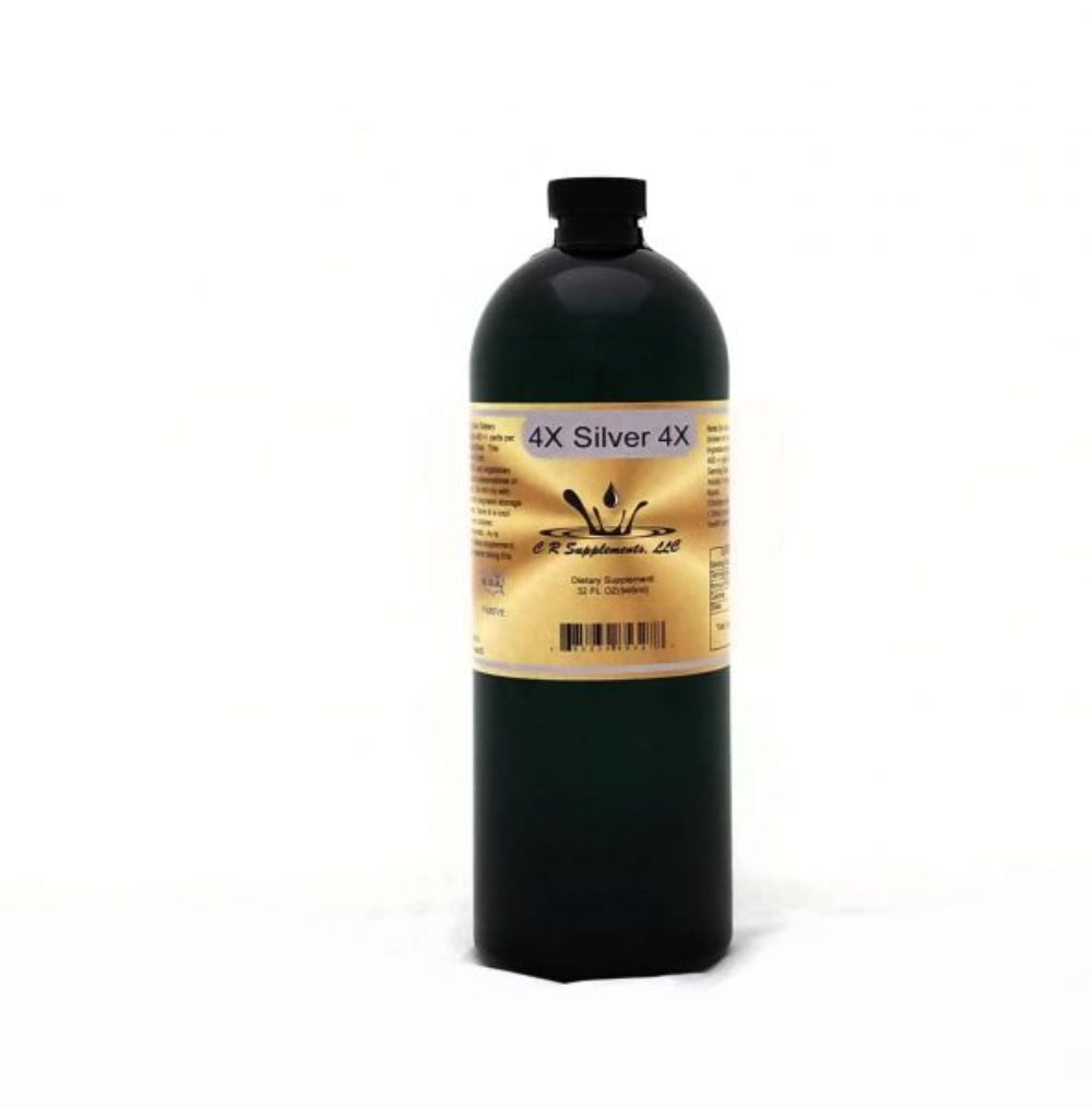 4X Silver 4X Ionic Liquid Mineral supplement bottle for immune support and systemic purity.