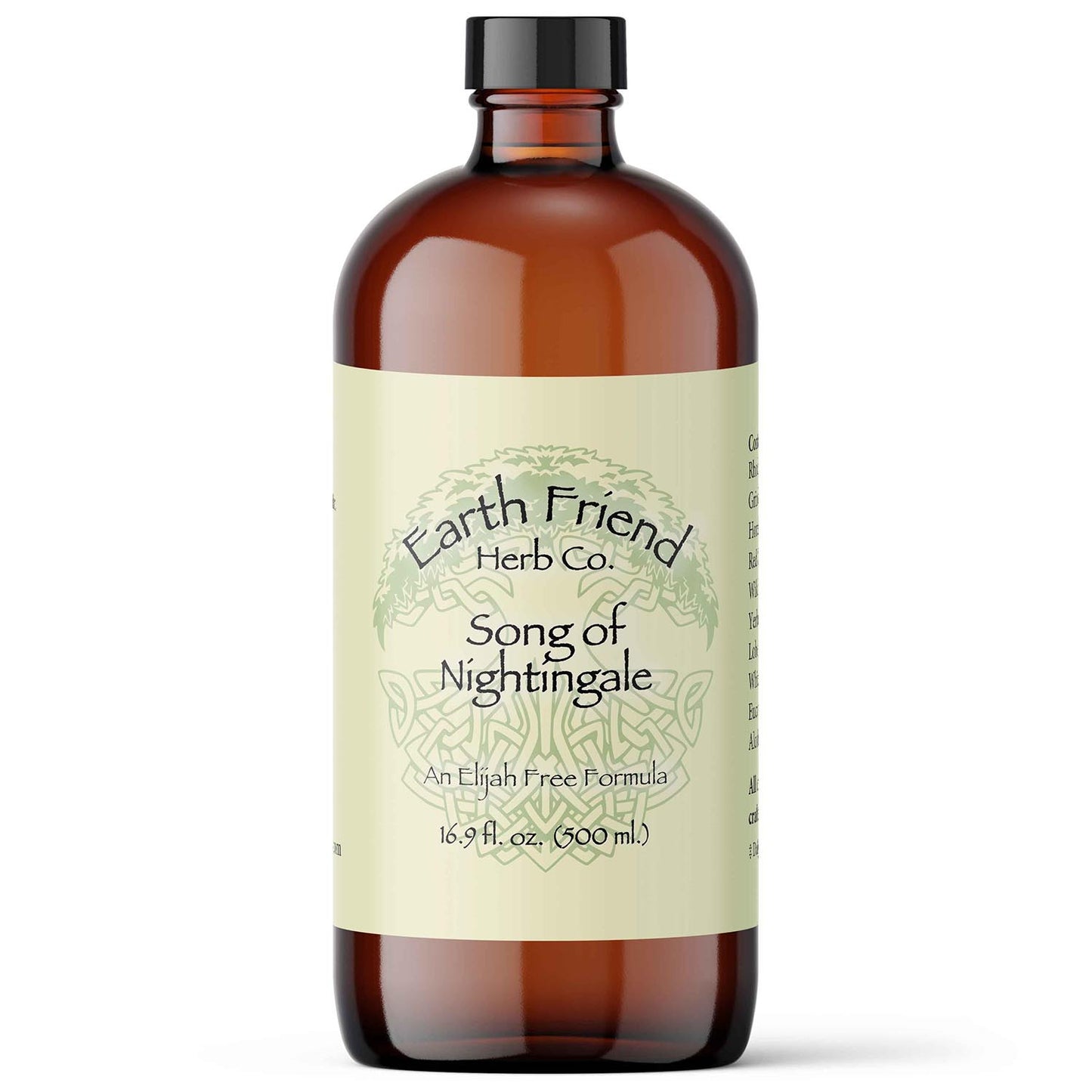 Bottle of Earth Friend Herb Co. 'Song of Nightingale' on a white background