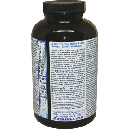 Strata-Flora superfood probiotics bottle, supporting gut health and well-being with balanced gut flora.