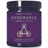 SuperTonicHerbs Endurance product for TCM Herbs for Stamina in a purple jar designed to increase stamina.