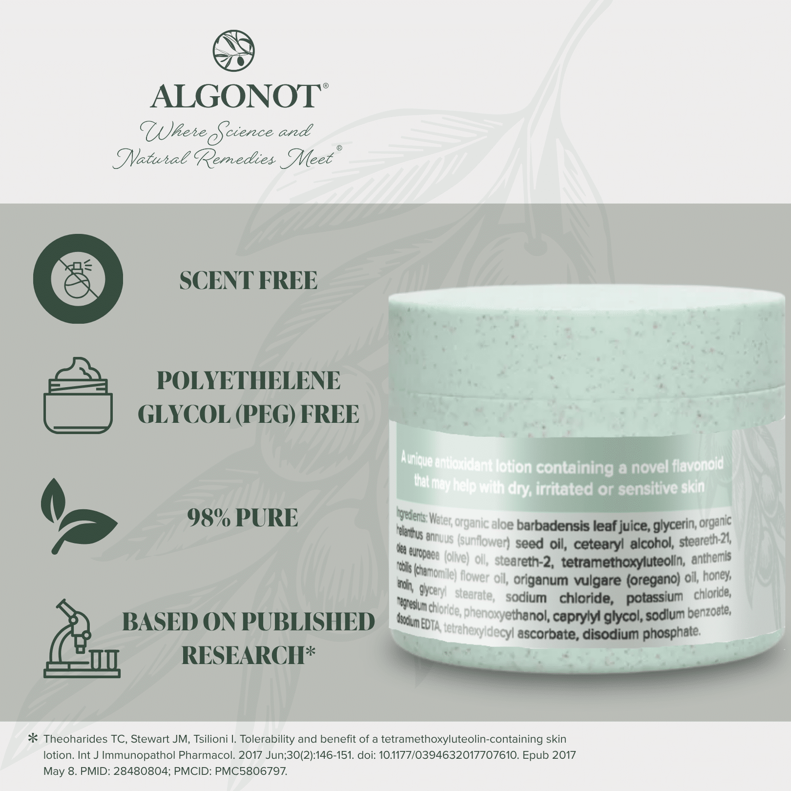 GentleDerm - Antioxidant Sensitive Skin Moisturizer product container, scent-free formula designed for sensitive skin.